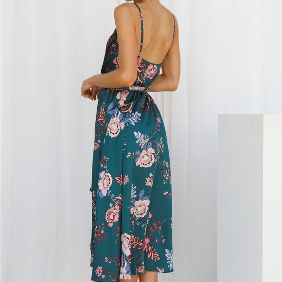 Hello Molly Falling In Style Midi Dress - NWT - green and print - Picture 3 of 9